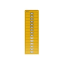 Vista frontal del fichero multicajones Bisley H3915NL en color amarillo