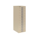 Vista en tres cuartos del fichero multicajones Bisley H3915NL en color beige