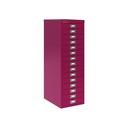 Vista en tres cuartos del fichero multicajones Bisley H3915NL en color rosa morado arándano