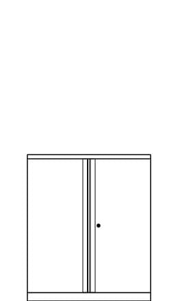 Armario metálico de puertas batientes Essentials 1070 x 914 mm Bisley YECB0911/1S