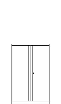 Armario metálico de puertas batientes Essentials 1270 x 800 mm Bisley YECB0812/2S