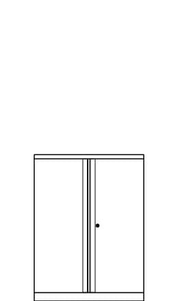 Armario metálico de puertas batientes Essentials 1070 x 800 mm Bisley YECB0811/1S