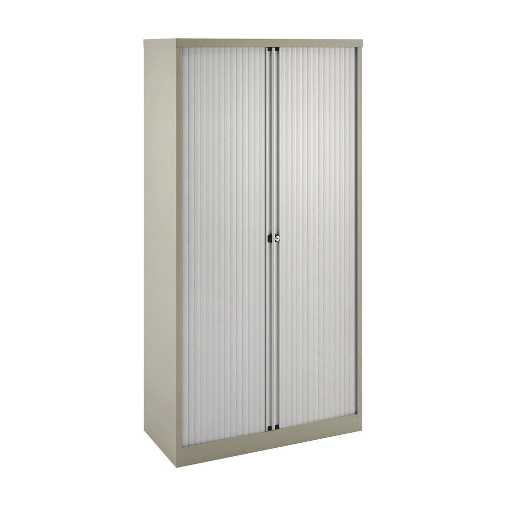 Armario con doble puerta persiana Bisley Essentials en color gris