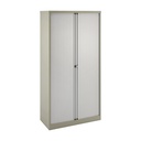 Armario con doble puerta persiana Bisley Essentials en color gris