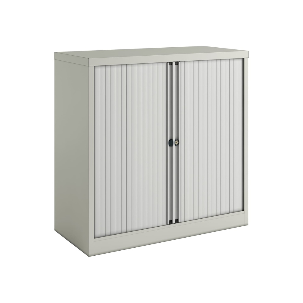 Armario con doble puerta persiana Bisley Essentials en color gris