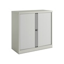 Armario con doble puerta persiana Bisley Essentials en color gris