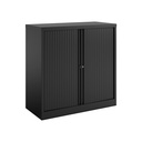 Armario con doble puerta persiana Bisley Essentials en color negro
