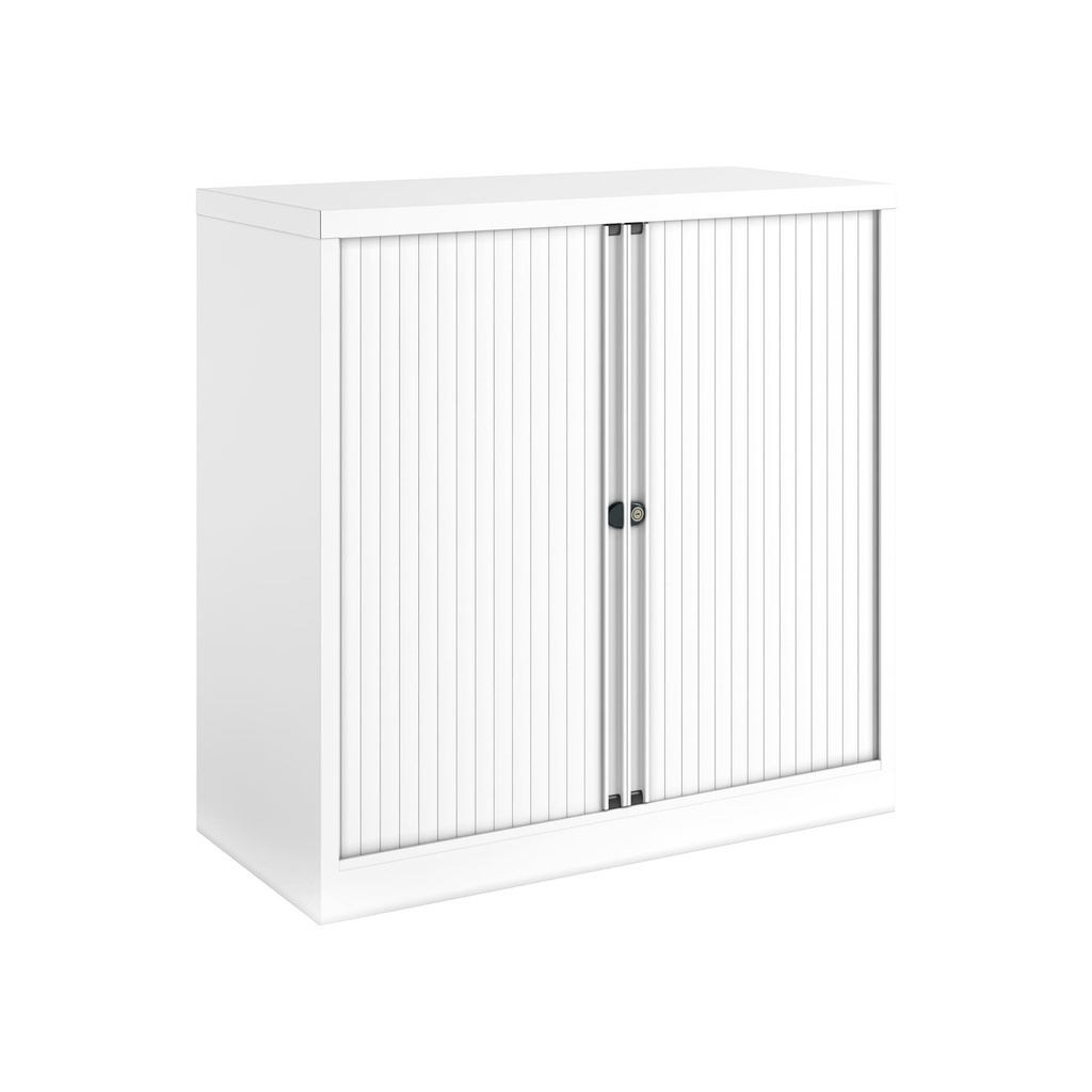 Armario con doble puerta persiana Bisley Essentials en color blanco