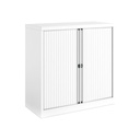 Armario con doble puerta persiana Bisley Essentials en color blanco