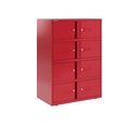Taquilla metálica multicompartimentos Bisley Essentials en color rojo