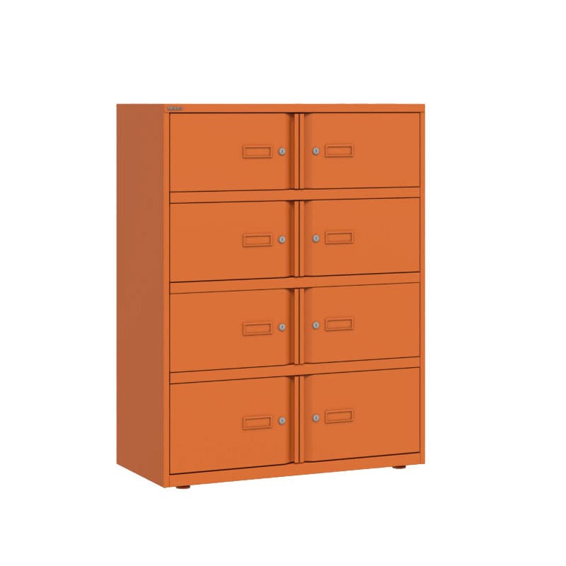 Taquilla metálica multicompartimentos Bisley Essentials en color naranja