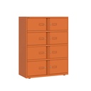 Taquilla metálica multicompartimentos Bisley Essentials en color naranja