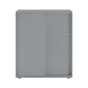 Armario color plata metálico de diseño Bisley Glide con puertas correderas lisas
