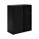 Armario color negro metálico de diseño Bisley Glide con puertas correderas lisas
