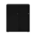 Armario color negro metálico de diseño Bisley Glide con puertas correderas lisas
