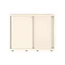 Armario color blanco metálico de diseño Bisley Glide con puertas correderas lisas