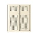 Armario color blanco metálico de diseño Bisley Glide con puertas correderas perforadas