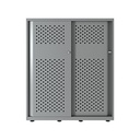 Armario color plata metálico de diseño Bisley Glide con puertas correderas perforadas