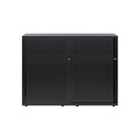 Armario color negro metálico de diseño Bisley Glide con puertas correderas perforadas