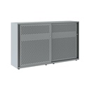 Armario color plata metálico de diseño Bisley Glide con puertas correderas perforadas