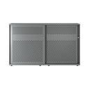 Armario color plata metálico de diseño Bisley Glide con puertas correderas perforadas