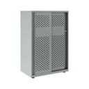 Armario color blanco metálico de diseño Bisley Glide con puertas correderas perforadas