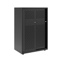 Armario color negro metálico de diseño Bisley Glide con puertas correderas perforadas