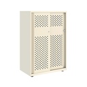 Armario color blanco metálico de diseño Bisley Glide con puertas correderas perforadas