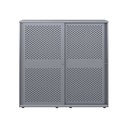 Armario color plata metálico de diseño Bisley Glide con puertas correderas perforadas