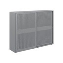 Armario color plata metálico de diseño Bisley Glide con puertas correderas perforadas