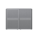 Armario color plata metálico de diseño Bisley Glide con puertas correderas perforadas