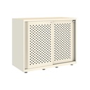 Armario color blanco metálico de diseño Bisley Glide con puertas correderas perforadas