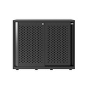 Armario color negro metálico de diseño Bisley Glide con puertas correderas perforadas