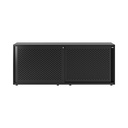 Armario color negro metálico de diseño Bisley Glide con puertas correderas perforadas