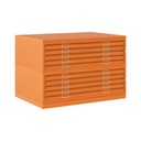 Archivador de planos metálico Bisley en color naranja