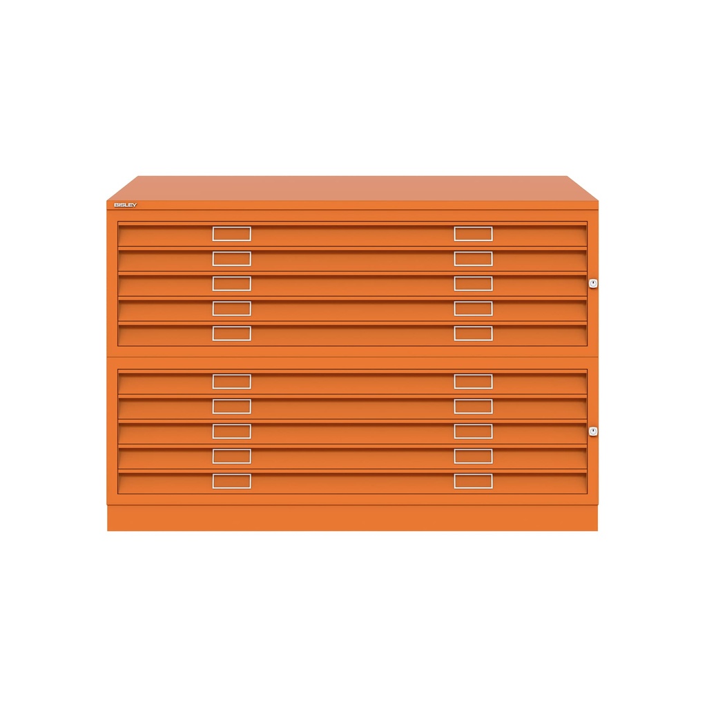 Archivador de planos metálico Bisley en color naranja