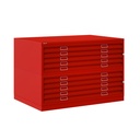 Archivador de planos metálico Bisley en color rojo
