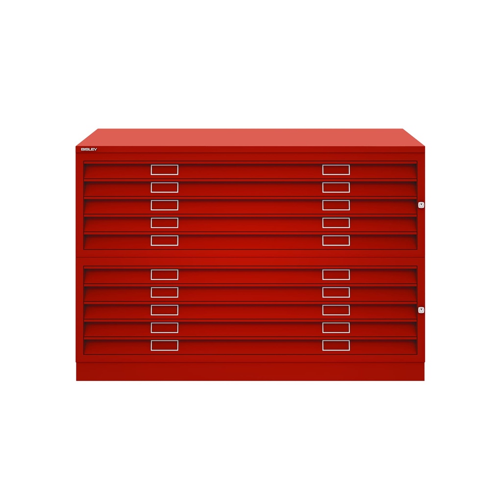 Archivador de planos metálico Bisley en color rojo