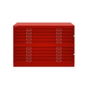 Archivador de planos metálico Bisley en color rojo