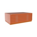 Archivador de planos metálico Bisley en color naranja
