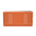 Archivador de planos metálico Bisley en color naranja
