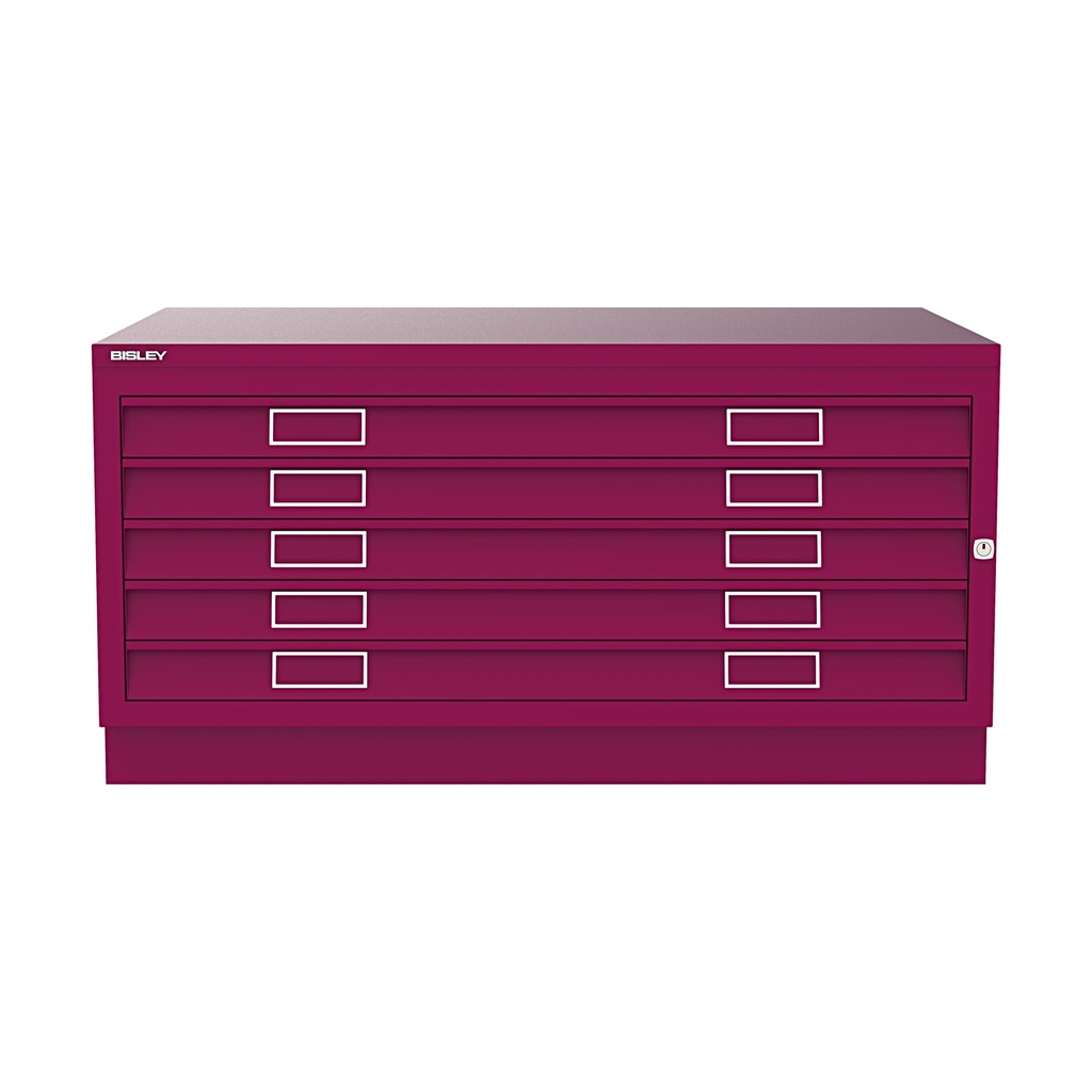 Archivador de planos metálico Bisley en color Berry
