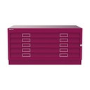 Archivador de planos metálico Bisley en color Berry