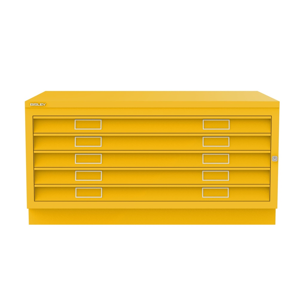Archivador de planos metálico Bisley en color amarillo oro