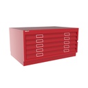 Archivador de planos metálico Bisley en color rojo cardenal