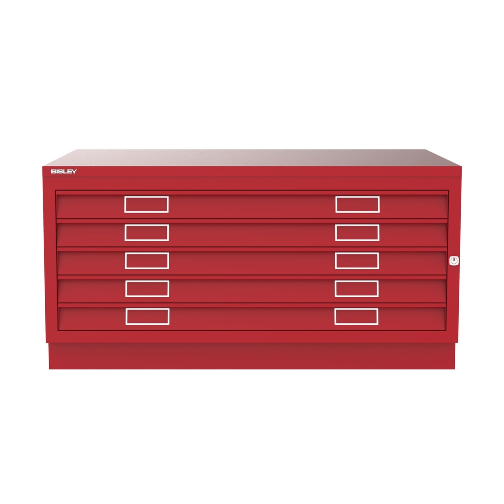 Archivador de planos metálico Bisley en color rojo bermellón