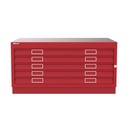 Archivador de planos metálico Bisley en color rojo bermellón