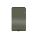 Cajonera móvil Bisley Note con 1 cajón personal y 1 de archivo en color verde oscuro