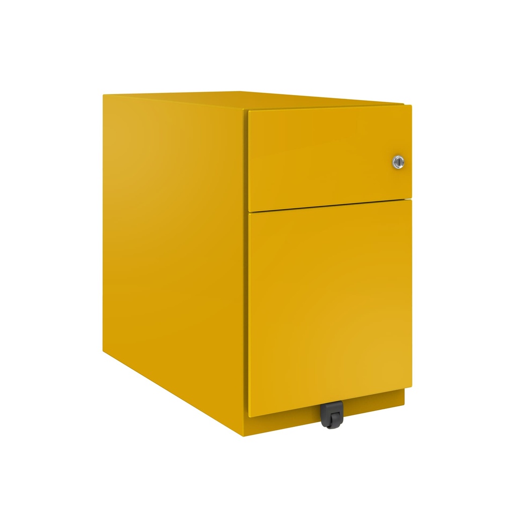 Cajonera móvil Bisley Note con 1 cajón personal y 1 de archivo en color amarillo oro