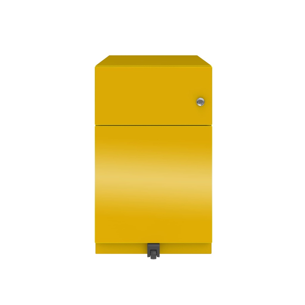 Cajonera móvil Bisley Note con 1 cajón personal y 1 de archivo en color amarillo girasol